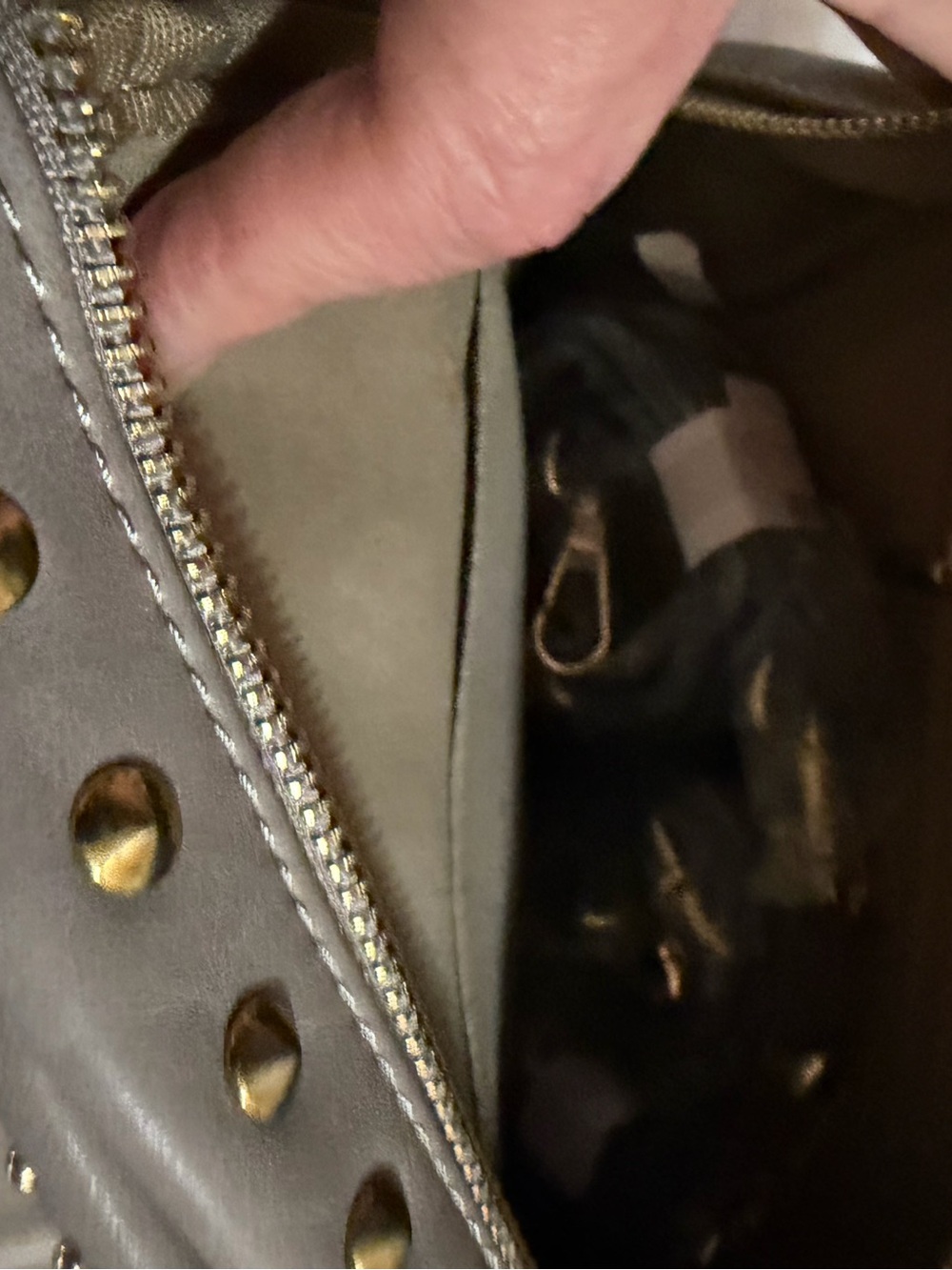 Gray Studded Mini Backpack by Brentano - Picture 4 of 4